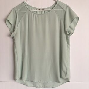 Pleione Sheer Panel Mint Blouse Size M